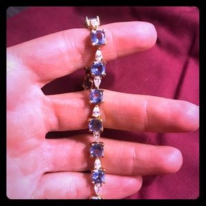 white and lavender cubic zirconia bracelet